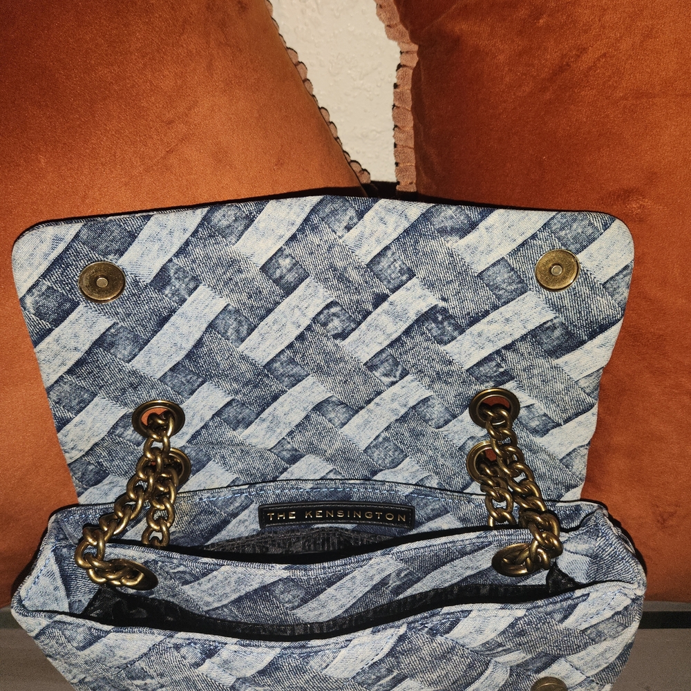 Kurt Geiger Denim Woven Tote with Chain Strap - Picture 4 of 9